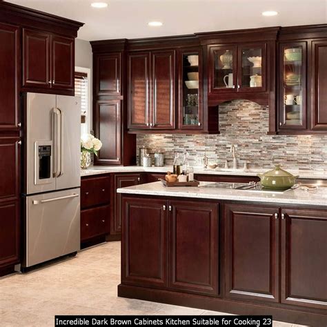 kitchen design dark brown cabinets